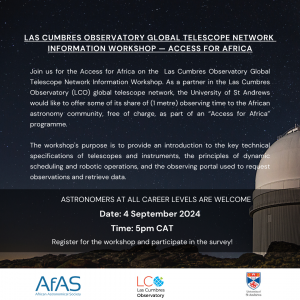 “Access for Africa” on the LCO global telescope network – Information Workshop